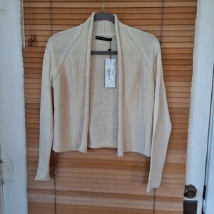 🌸🏵🌺Peruvian Connection Ivory Minimalist Cardigan S NWT Open-Front Sweater